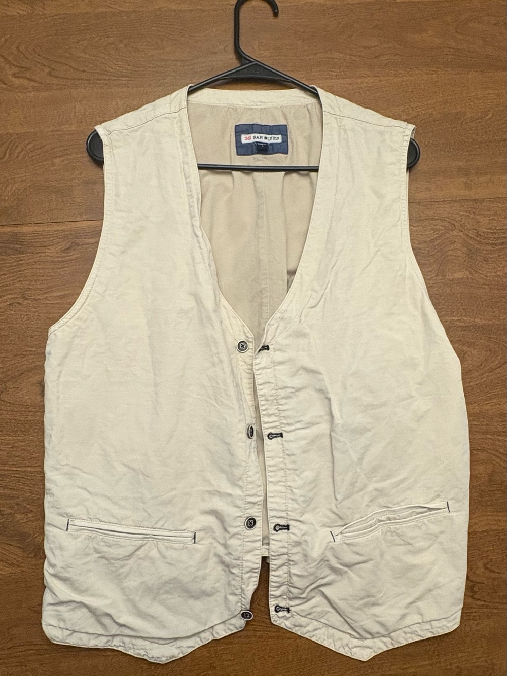 Men's Light Beige Cotton Utility Vest